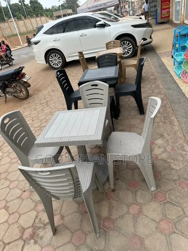 Chroma Plastic Dining Table and Chairs Set - 1