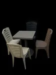 Chroma Plastic Dining Table and Chairs Set - 2