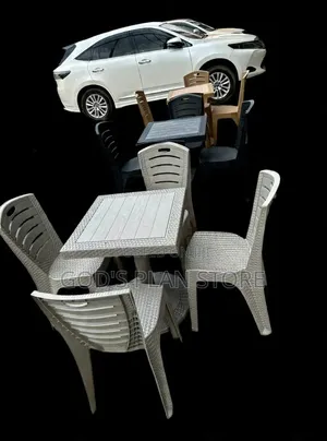 Beautiful Plastic Chairs and Dining Table Set