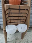 Beautiful Hanging Plastic Flower Pots (White) - 1