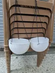 Beautiful Hanging Plastic Flower Pots (White) - 2