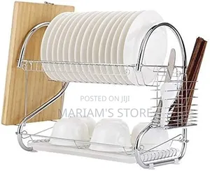 Two-Tier Dish Rack with Plate Tier