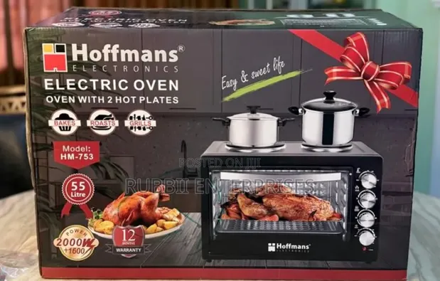 55 Litres Hoffmans Mini Oven with Hotplates - 1