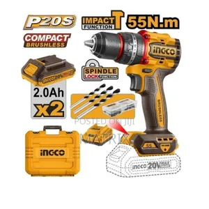 INGCO Cordless Impact Drill Brushless 55Nm - CIDLI20602