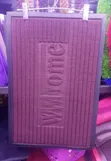 Dark Red Vertical Ribbed Welcome Mat - 1