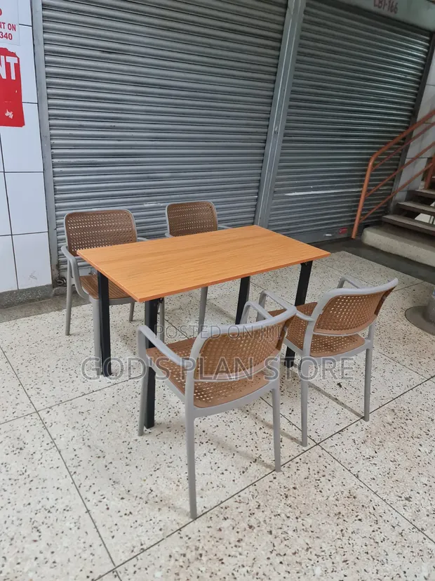 Stylish Wooden Foldable Dining Table and Chairs (Seats 4) - 1