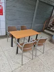 Stylish Wooden Foldable Dining Table and Chairs (Seats 4) - 2