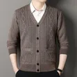 V-Neck Button Closure Cardigan Sweater - 2