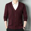 V-Neck Button Closure Cardigan Sweater - 4