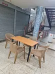 Wooden Foldable Dining Table and Chairs (4 Seater) - 1