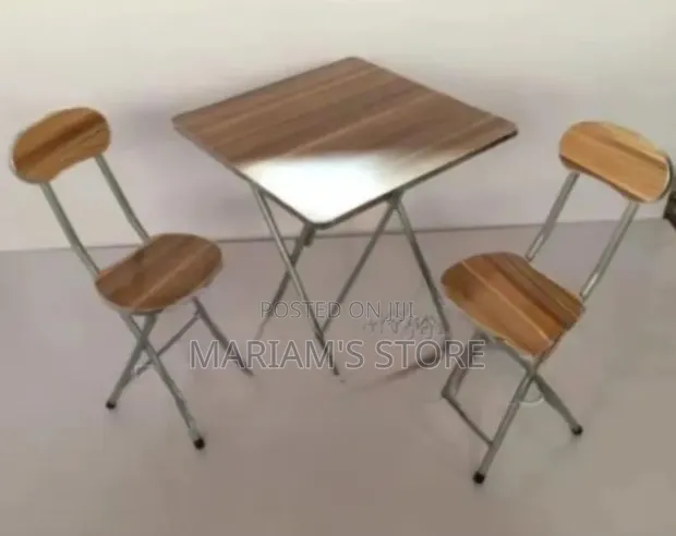3-Piece Foldable Bistro Set with Square Table - 1