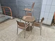 Pecan Plastic Dining Table and Chairs (4 People) - 2