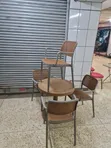 Pecan Plastic Dining Table and Chairs (4 People) - 3