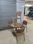 Pecan Plastic Dining Table and Chairs (4 People) - 4