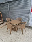 Rounded Plastic Table Set with 4 Chairs for Bars/Restaurants - 1