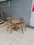 Rounded Plastic Table Set with 4 Chairs for Bars/Restaurants - 2