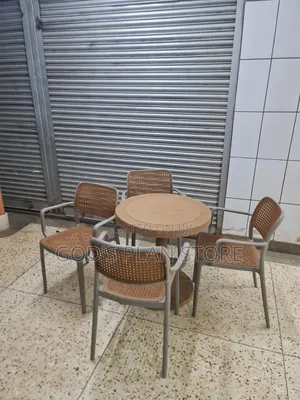 Plastic Dining Table and 4 Chairs Set