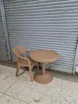 Vegas Plastic Table and Chair Set - Brown - 1