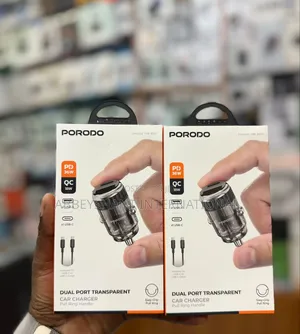 Porodo Dual Port Transparent Car Charger