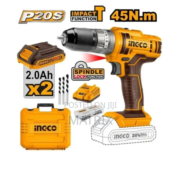 INGCO Cordless Impact Drill - 45Nm - 1