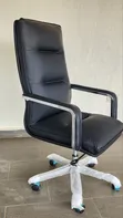 Executive Black and Stainless Steel Arms Chair - 2