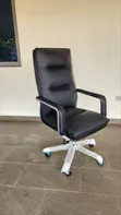 Executive Black and Stainless Steel Arms Chair - 3