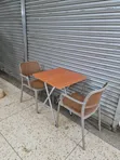 European Style X Shaped Reading Table and 2 Chairs - 1