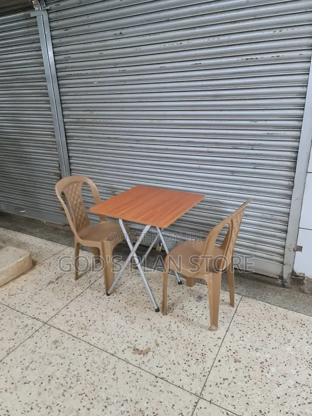 2pcs Modern Stylish Plastic Chairs and Table Set - 1