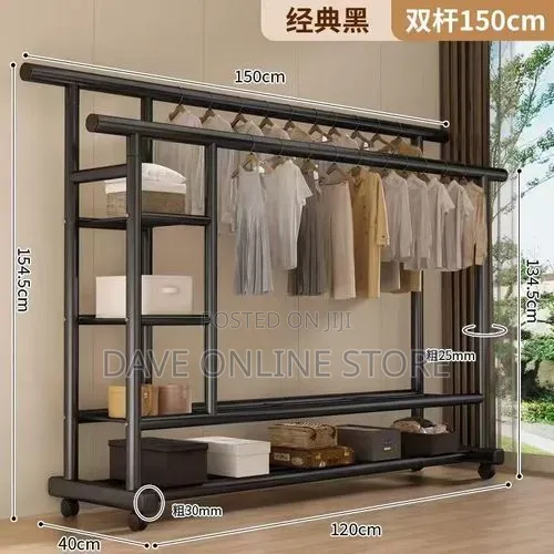 150kg Double-Pole Clothes Rack - 1