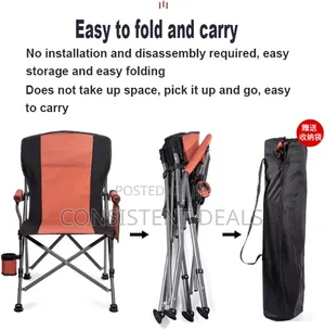 Heavy Duty High Back Camping Chair with Cup Holder