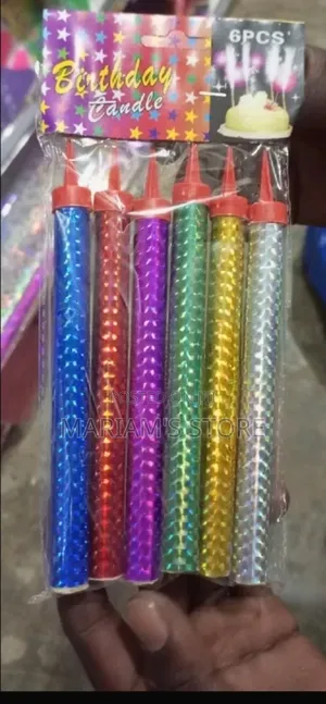 Pack of 6 Multi-Colored Sparkler Birthday Candles