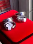 Stainless Steel Spinner Rings with Star Pattern - 1