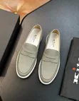Kiton Black Grained Leather Penny Loafers - 3