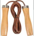Genuine Leather Skipping Rope with Wooden Handles - 2