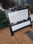 4x6 Bed Frame with Curved Back (White & Black) - 1