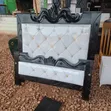 4x6 Bed Frame with Curved Back (White & Black) - 2
