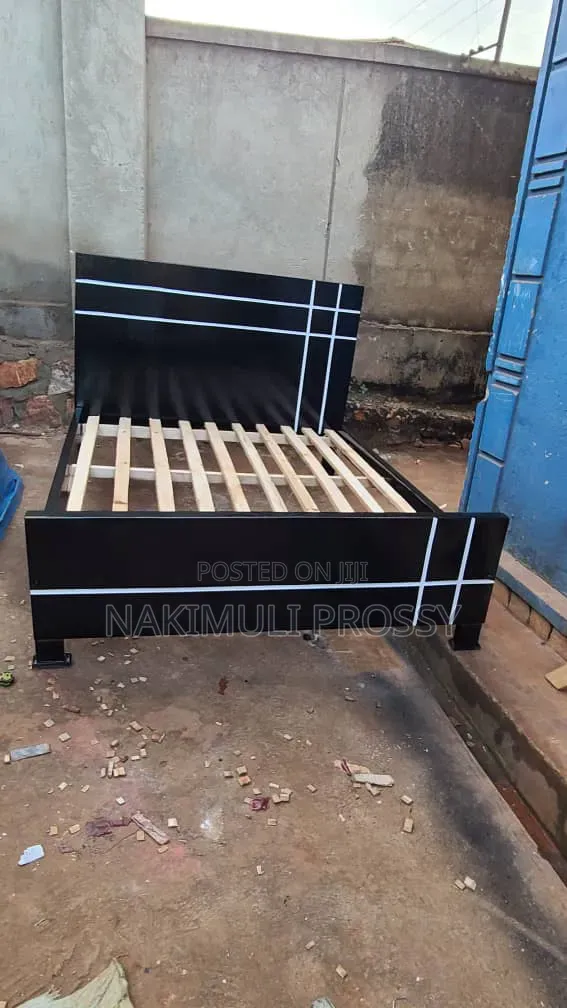 Brand New 5x6 Black Wooden Bed Frame - 1