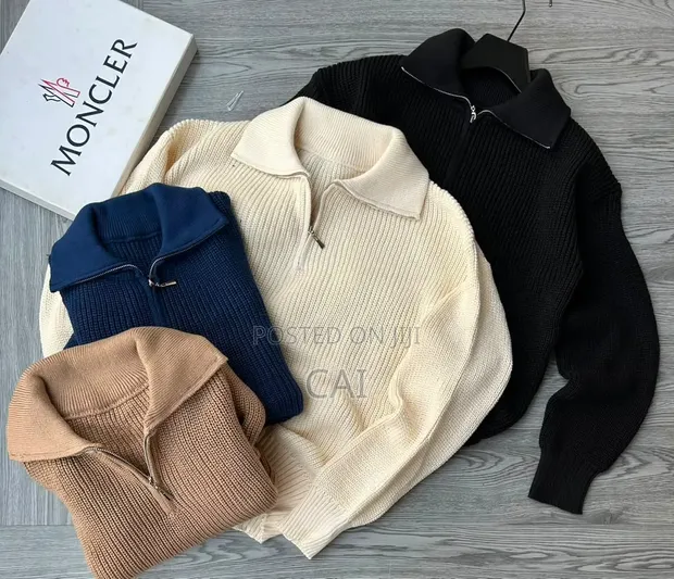 Moncler Textured Quarter-Zip Sweaters - 1