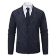 Check-Patterned V-Neck Cardigan Sweater - 1
