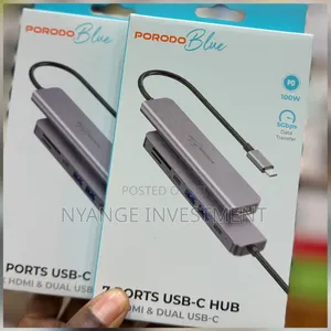Porodo Blue 7-in-1 USB-C Hub