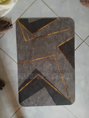 Non-Woven Felt Bathroom Mat - Charcoal Gray Marble