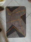 Non-Woven Felt Bathroom Mat - Charcoal Gray Marble - 1