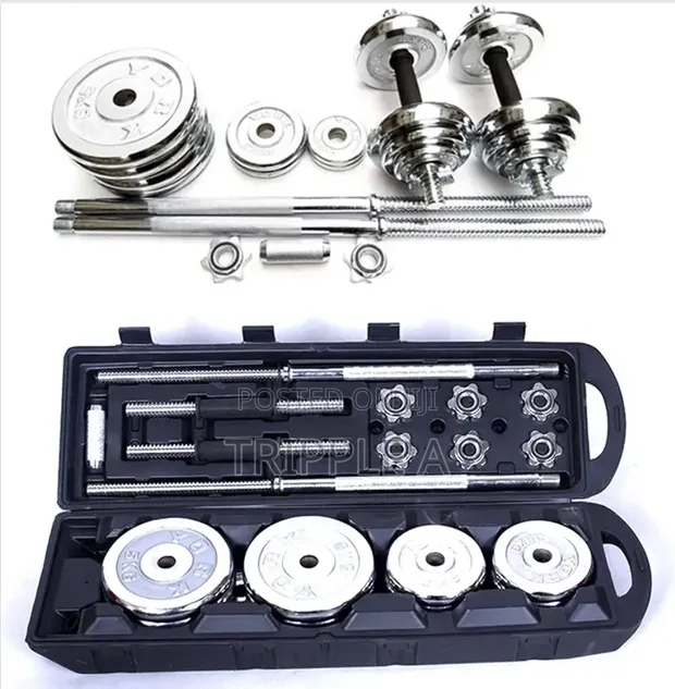 50kg Adjustable 2-in-1 Dumbbell & Barbell Set - 1