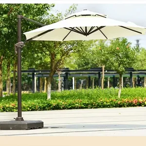 Foldable Big Size Outdoor Umbrella (Cream White)