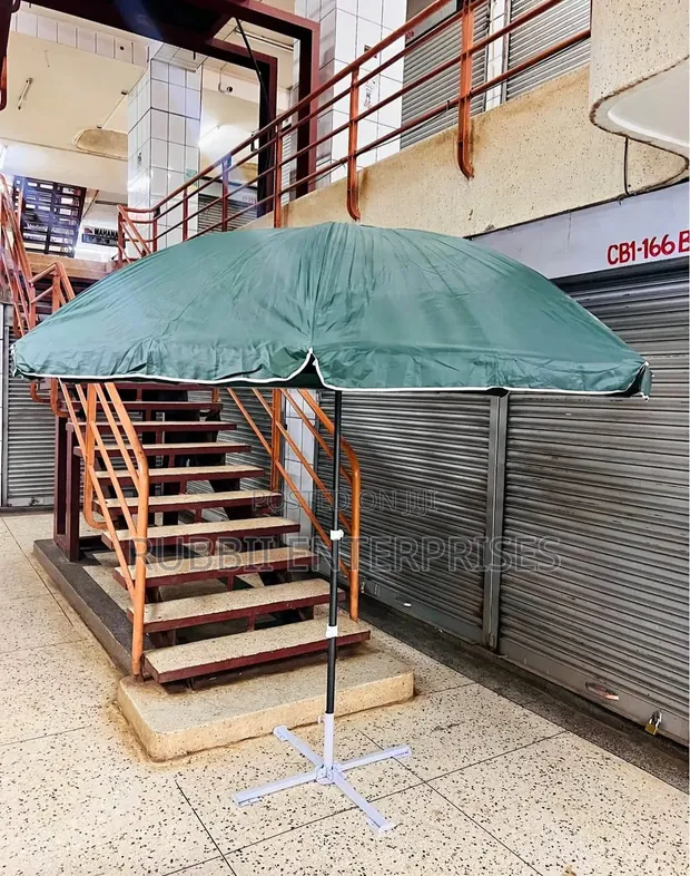 Patio Round Umbrella with Stand - 1