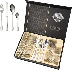 24-Piece Premium Stainless Steel Cutlery Set with Storage Briefcase