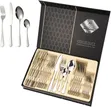 24-Piece Premium Stainless Steel Cutlery Set with Storage Briefcase - 1