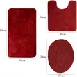 3-Piece Non-Slip Bathroom Rug Set - Wine Red - 2
