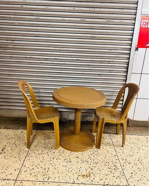 Round Dining Table + 2 Armless Chairs