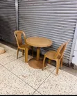 Round Dining Table + 2 Armless Chairs - 2